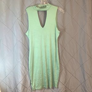 NEW Soprano sage cut out cotton tee dress sz L